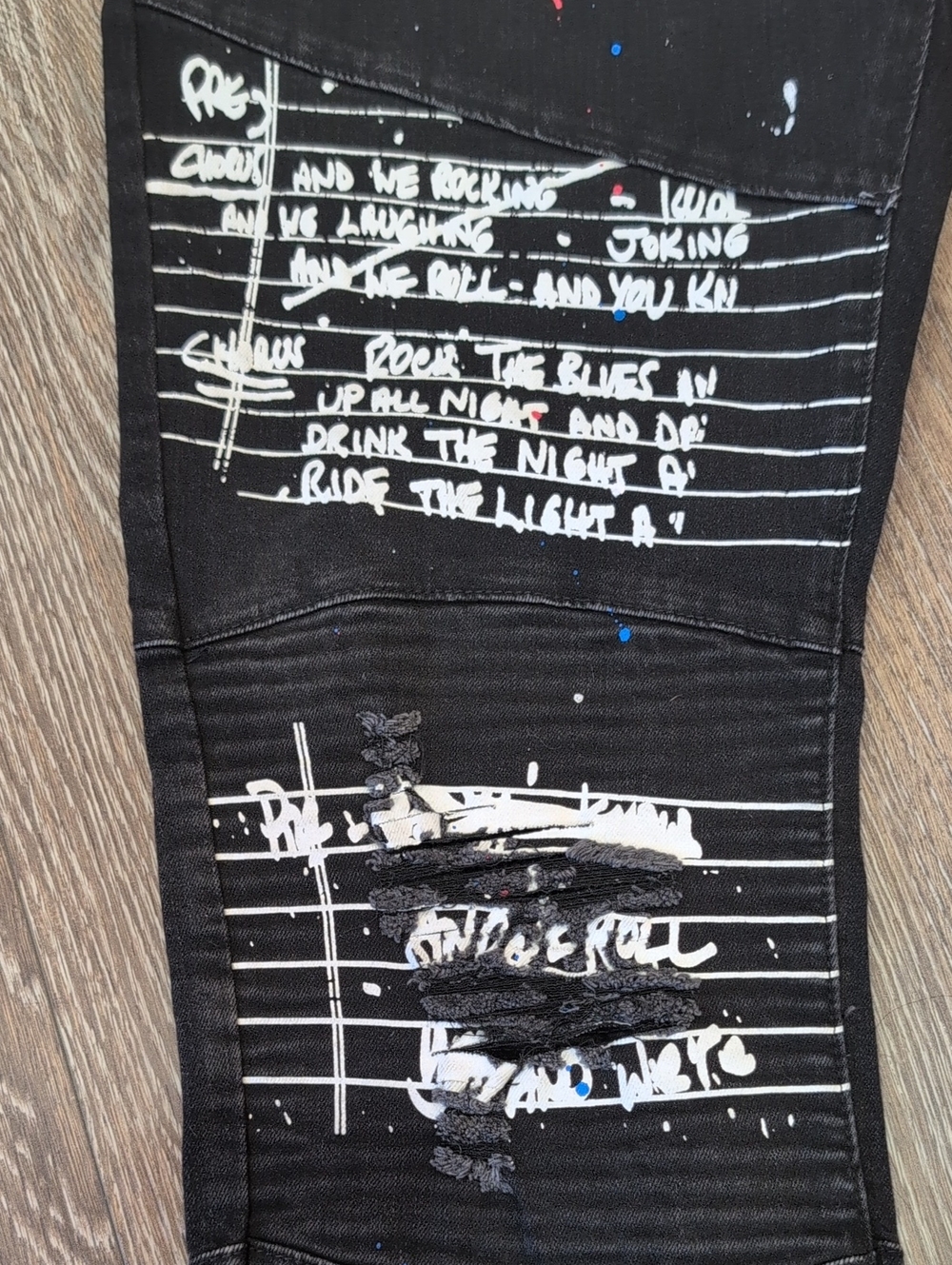 Reason AC/DC Black Distressed Jeans - Picture 4 of 4